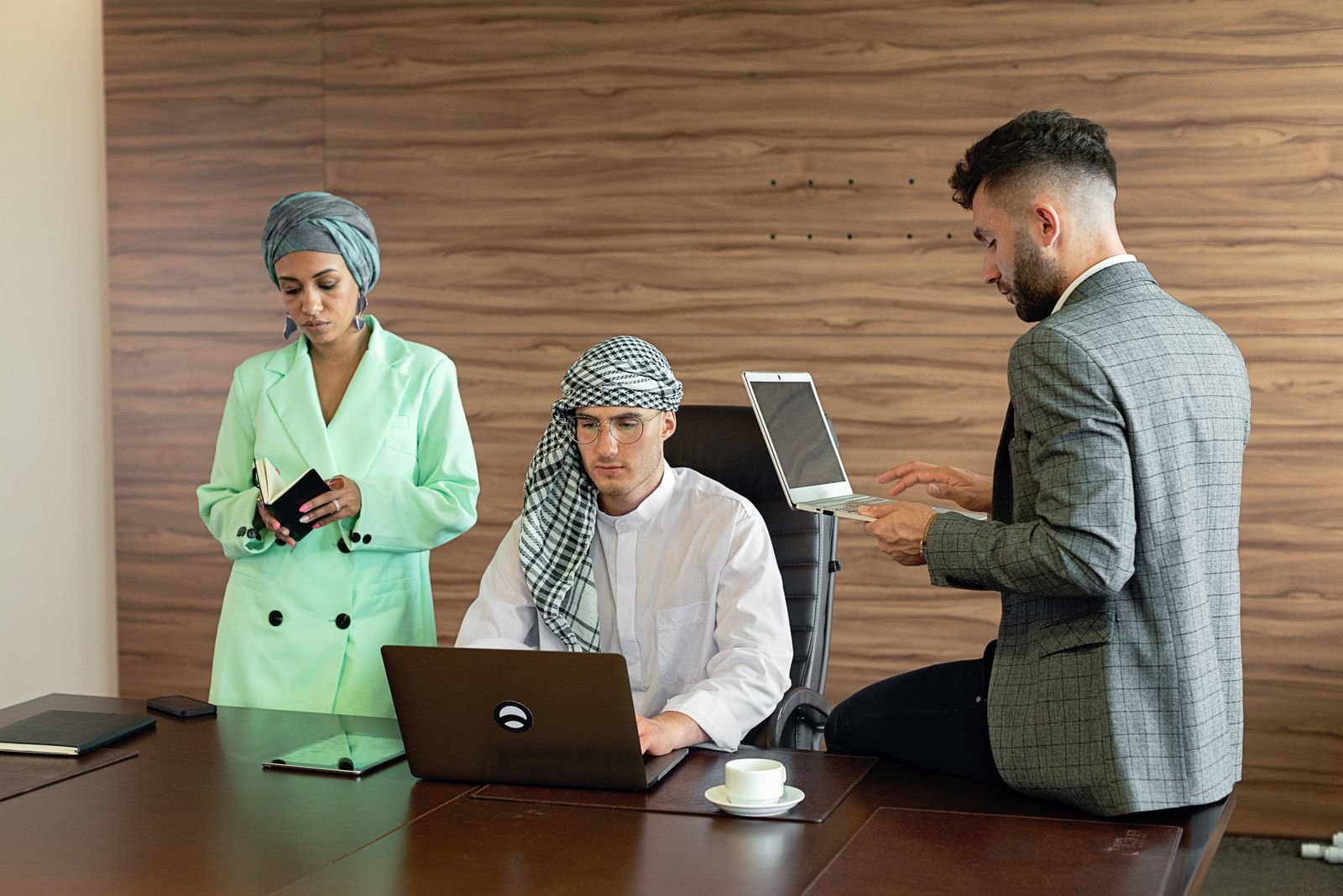 A team meeting in an office