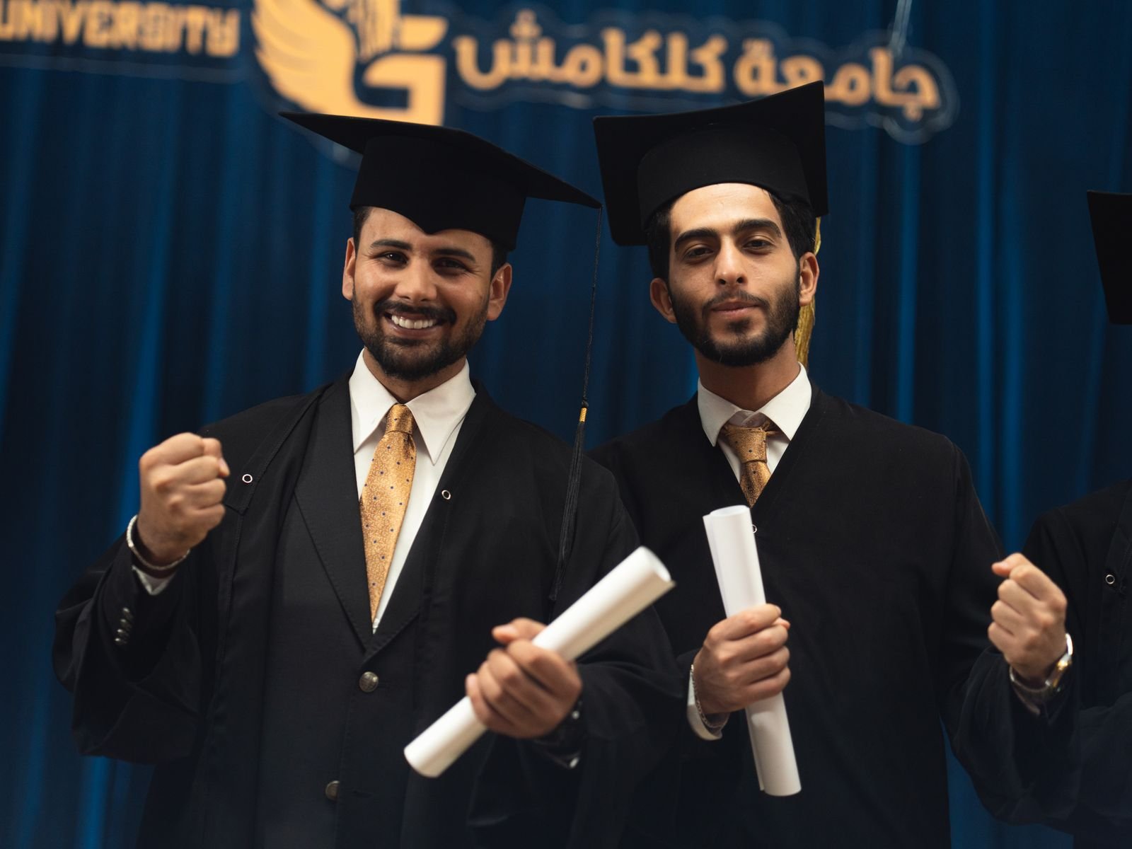 Graduates in caps and gowns