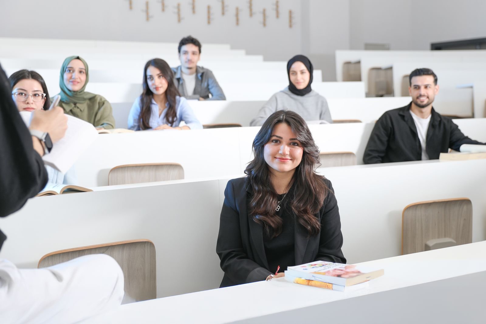 Students in a modern lecture hall